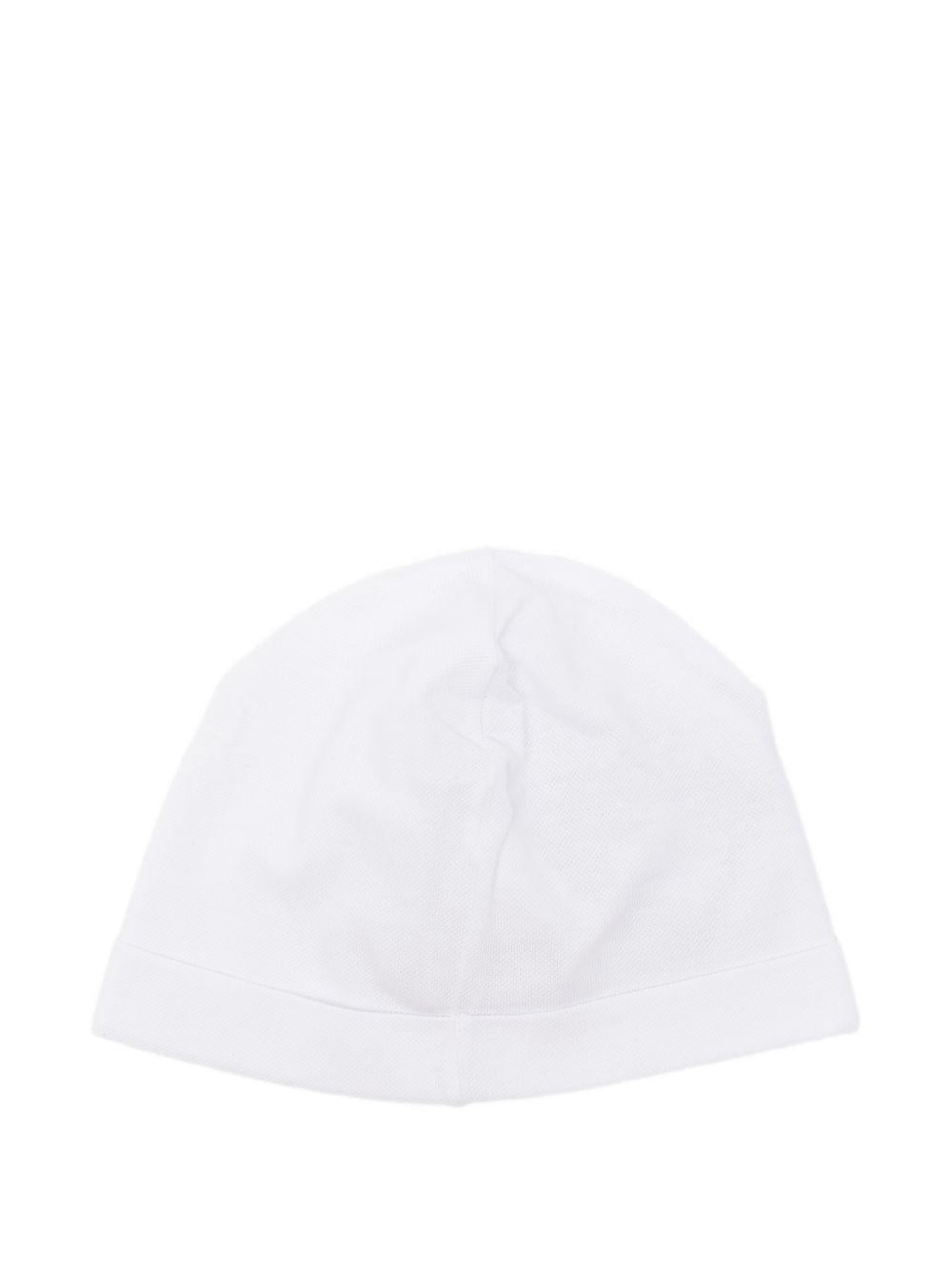 Berretto per neonato La Stupenderia bianco con ricami sulla tesa 2TBCP53 N01AZZ LA STUPENDERIA