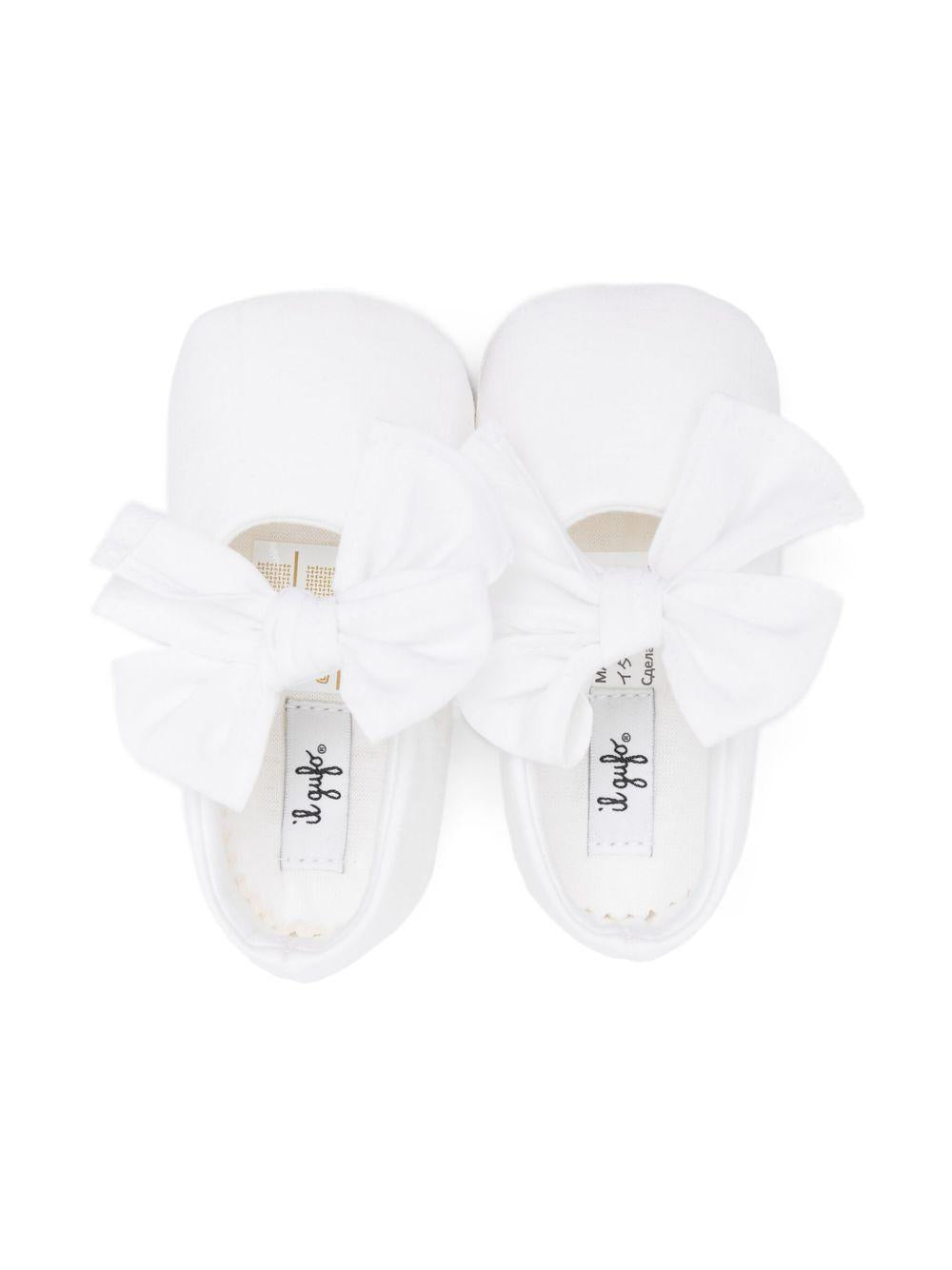 Ballerine con logo per neonato Il Gufo bianco con suola piatta P25SS103R0004 010 IL GUFO