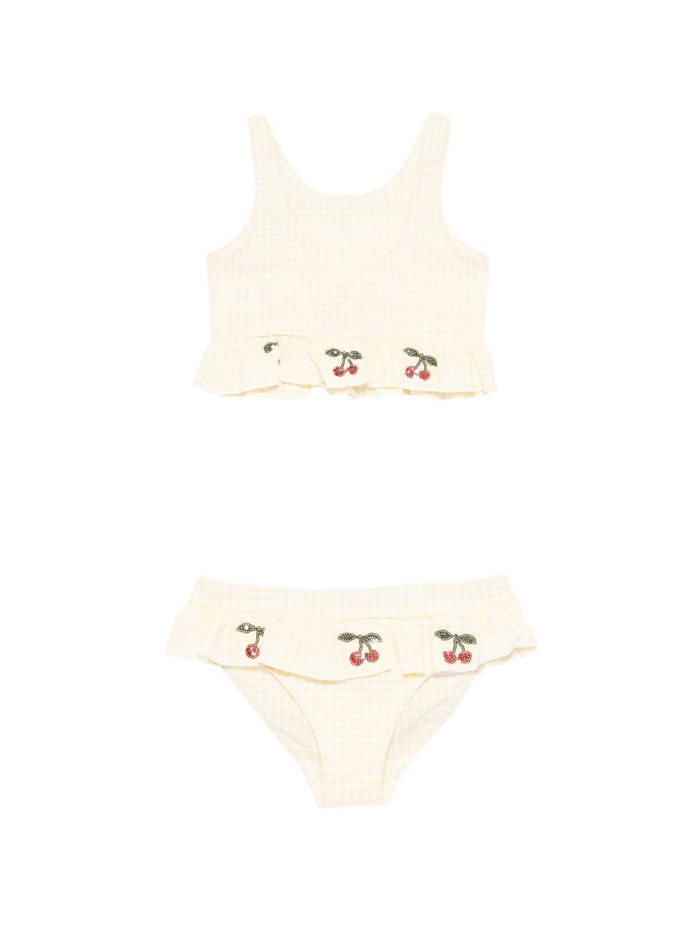 Bikini Etta per bambina Konges Sløjd giallo con motivo a quadri KS104785 CHECK KONGES SLOJD KIDS