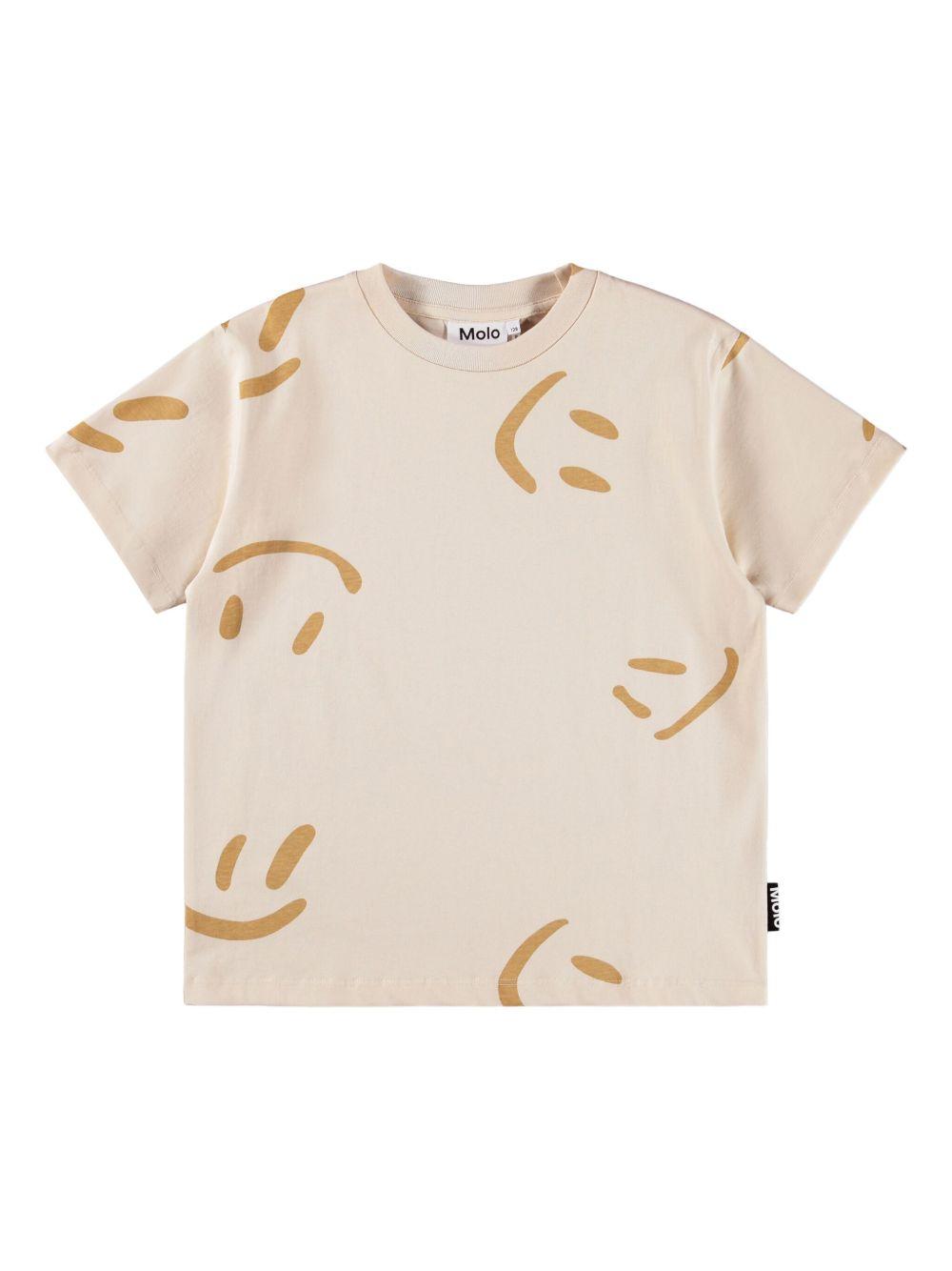 T-shirt per bambino Molo beige con stampa smiley 1S26A213 9595 MOLO KIDS