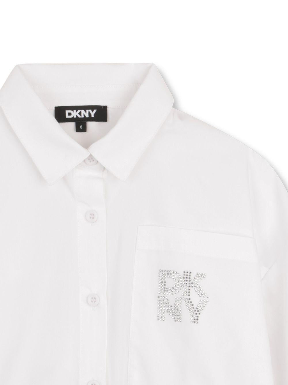 Camicia per bambina Dkny Kids bianca con logo D62567 10P DKNY KIDS