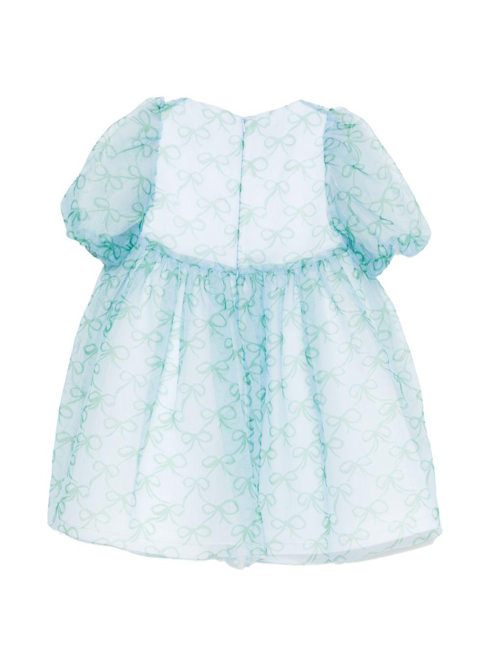 Abito per bambina Mi Mi Sol azzurro con maniche a palloncino MFAB784TS1114 LTB MIMISOL KIDS