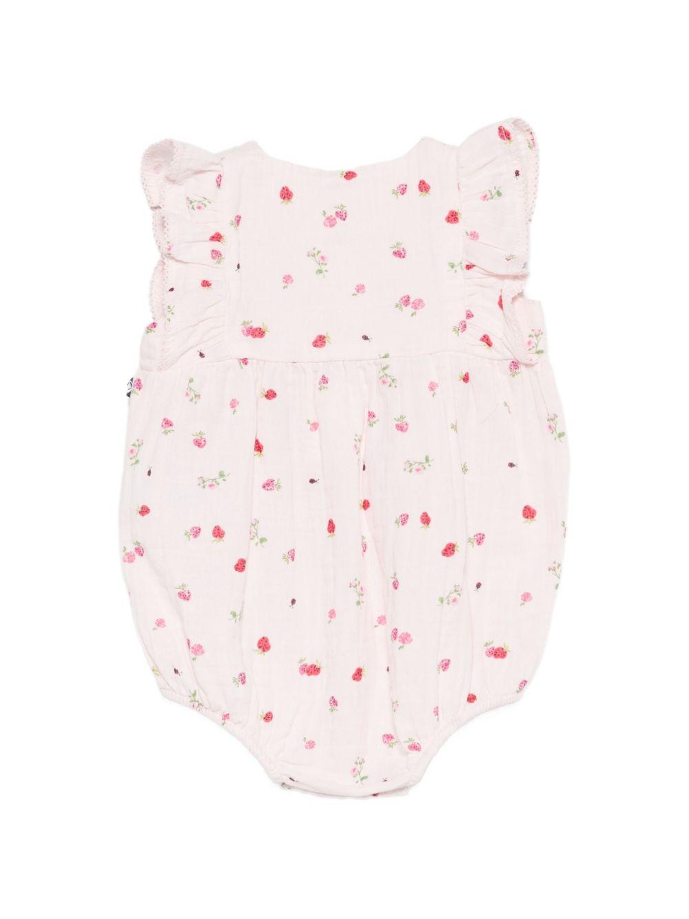 Tutina per neonata Petit Bateau rosa con stampa fiore all-over A0F15 01 PETIT BATEAU KIDS