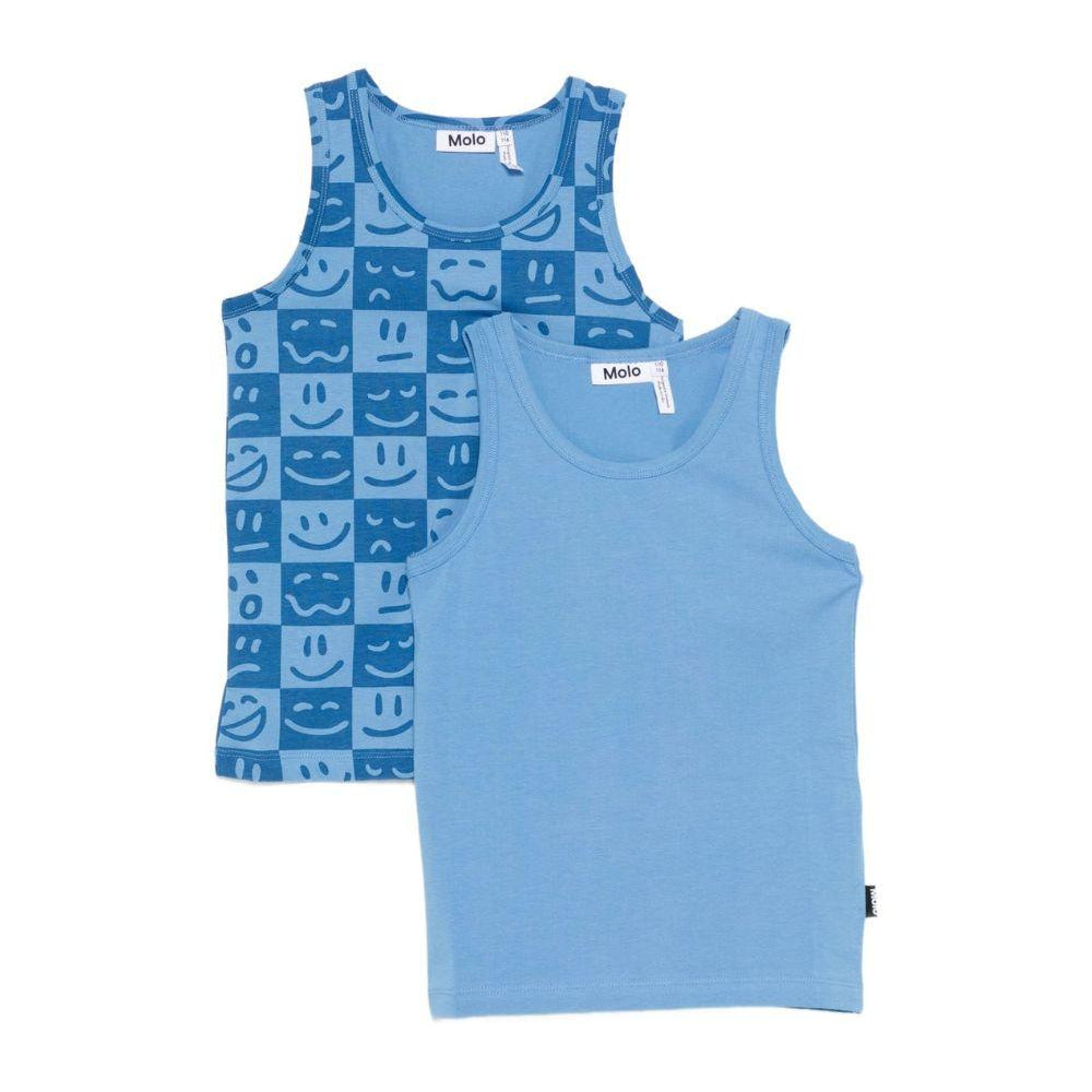 Set di due canotte per bambino Molo azzurre con diverse fantasie 1S26Q101 9749 MOLO KIDS