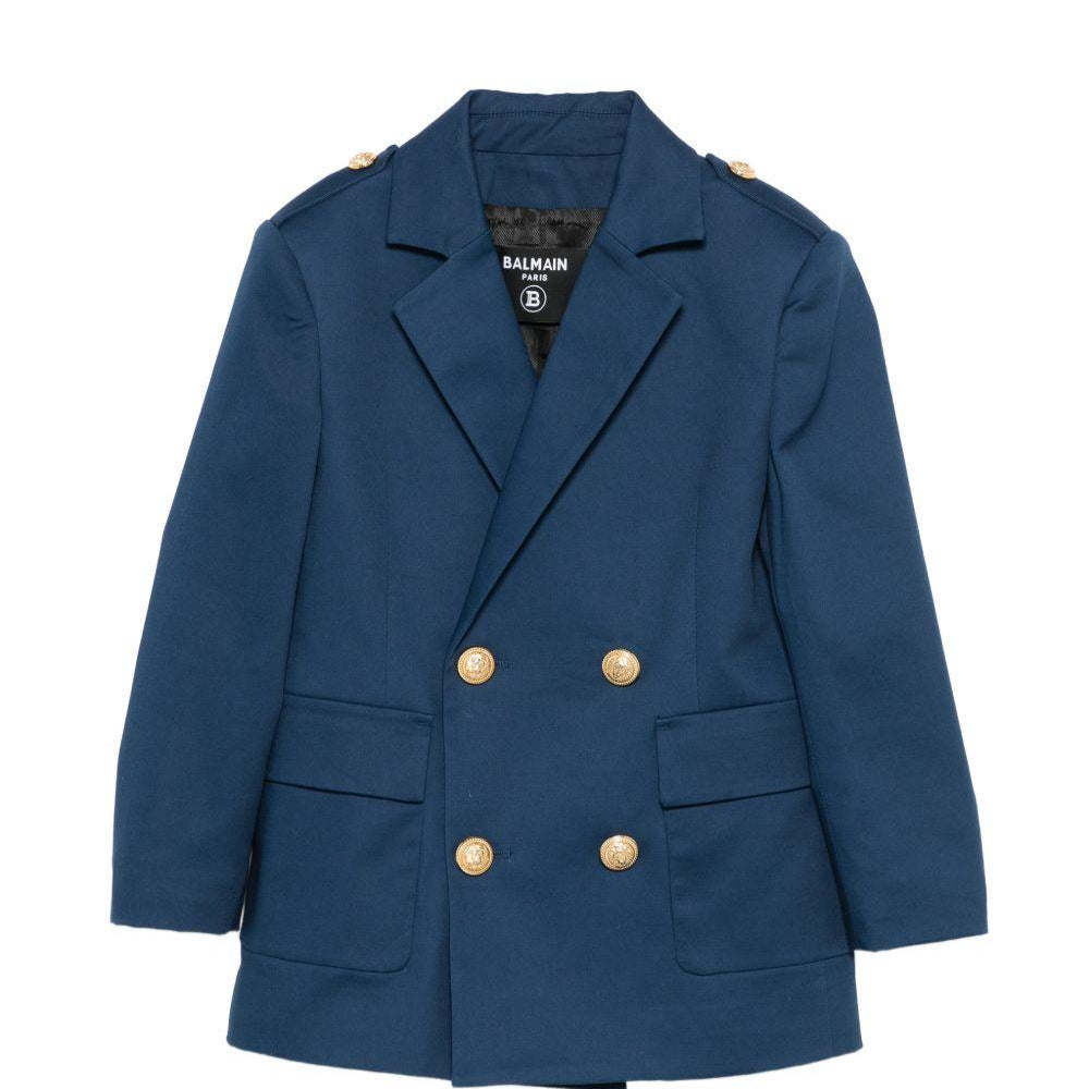 Blazer per bambino Balmain Kids blu con bottoni color oro BY2P64 G0197 620 BALMAIN KIDS