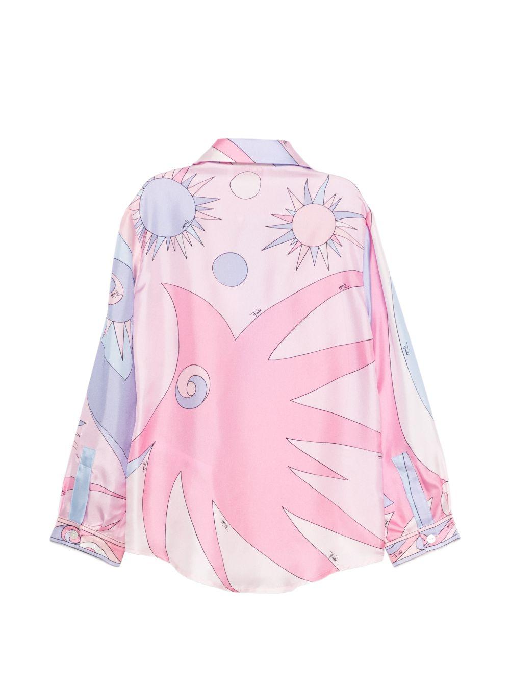 Camicia per bamina Emilio Pucci Junior viola con colletto classico PY5B20 S0238 508LI EMILIO PUCCI KIDS