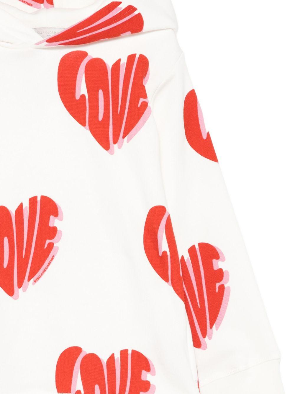 Felpa per bambina Stella McCartney Kids bianco con motivo a cuore TX4C20 Z3037 101MC STELLA McCARTNEY KIDS