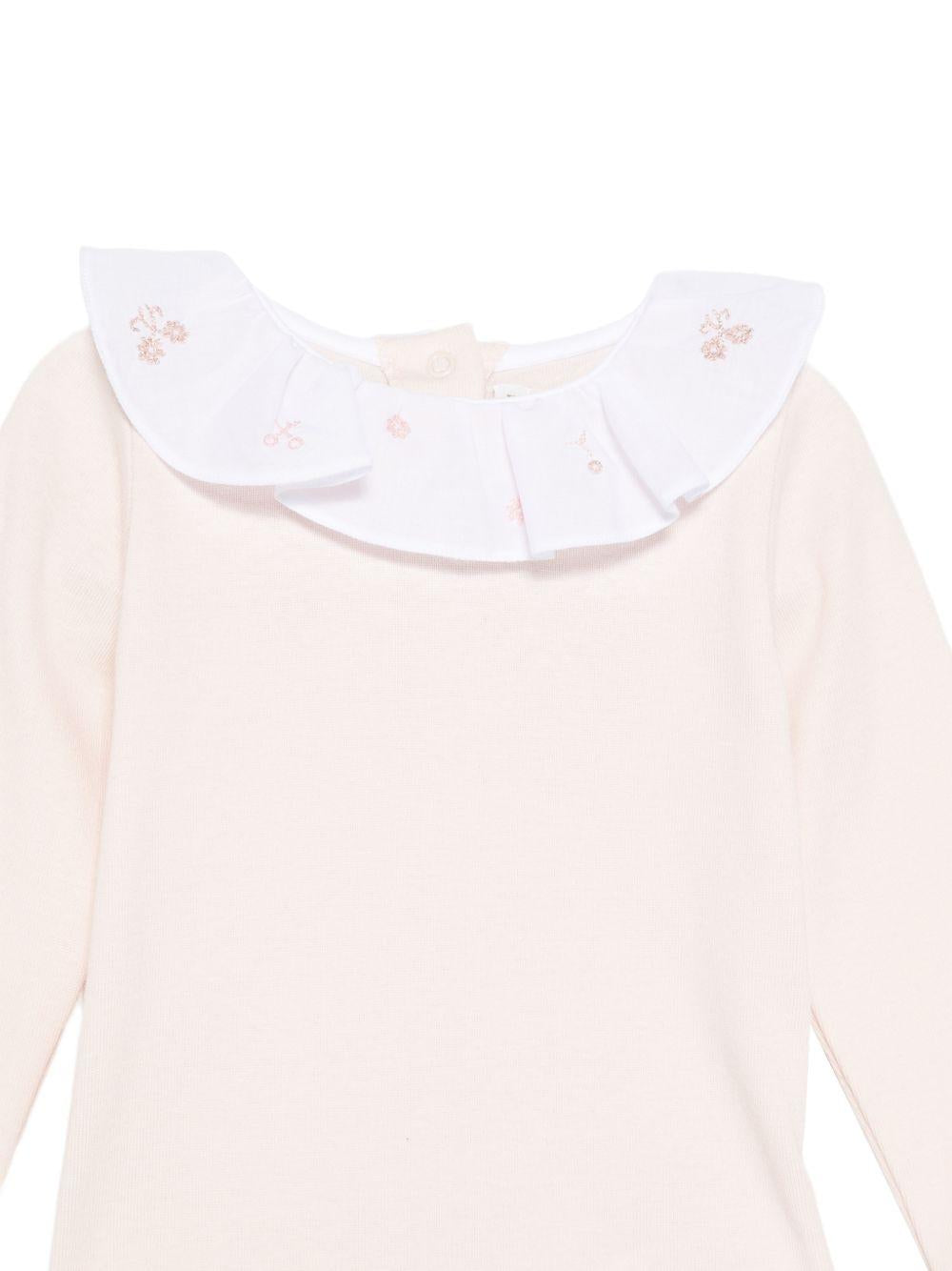 Body per neonata Bonpoint rosa con colletto con volant W06NUNK00001 021B BONPOINT KIDS
