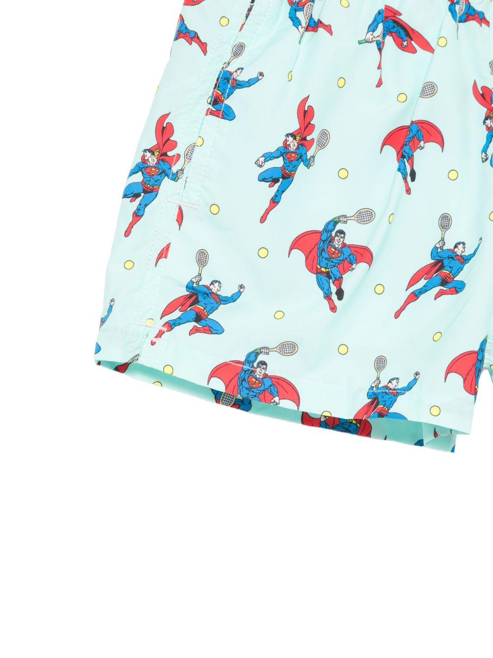 Costume da bagno per bambino MC2 Saint Barth Kids azzurro con stampa Superman JEA0004 03762L MC2 ST. BARTH KIDS