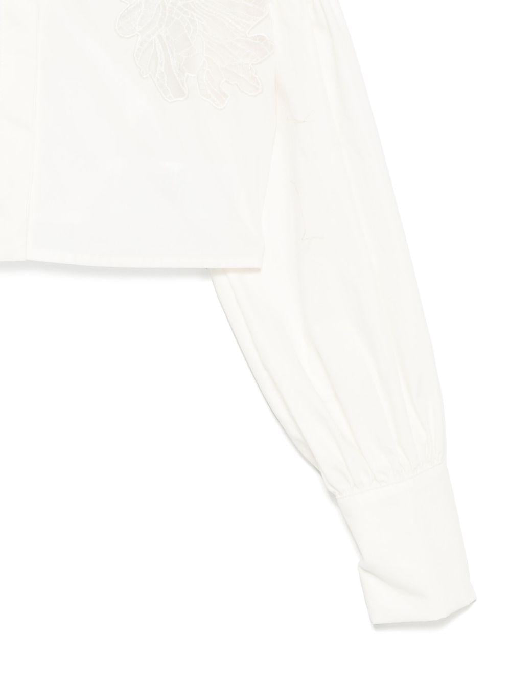 Camicia per bambina Elisabetta Franchi La Mia Bambina bianco con applicazione in pizzo EFCA2630CA235 0000 ElISABETTA FRANCHI