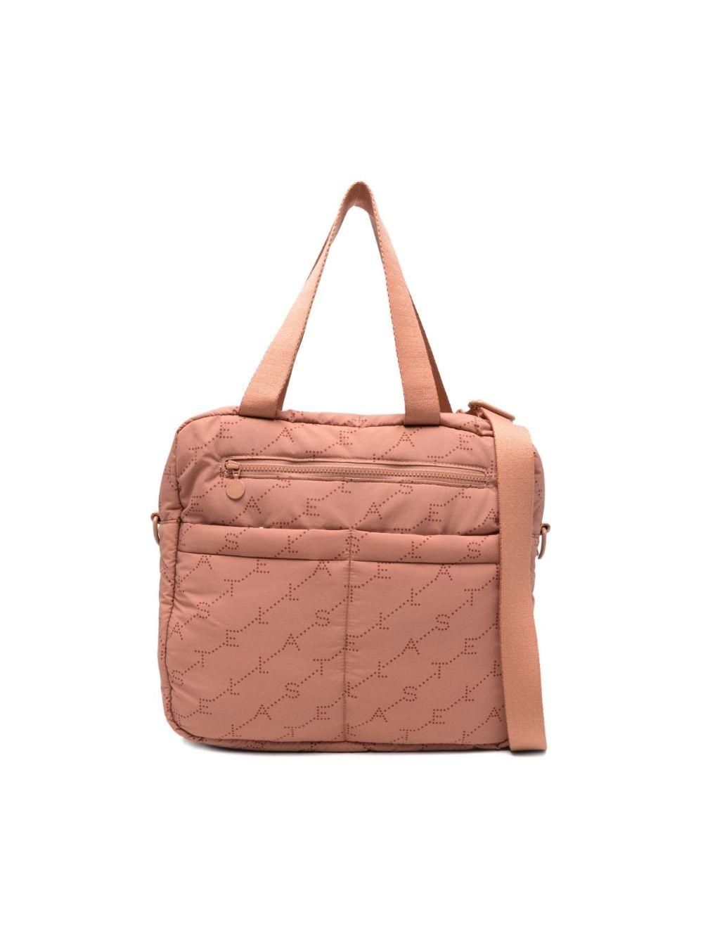 Borsa fasciatoio per bambina Stella McCartney Kids rosa pesca con logo all-over TY0548 Z3652 319 STELLA McCARTNEY KIDS