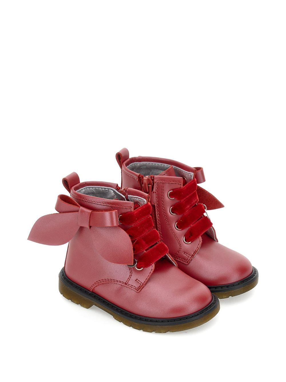Stivali per bambina Monnalisa Kids rossi con dettaglio fiocco sui lati 83H009 8777 0043 MONNALISA KIDS