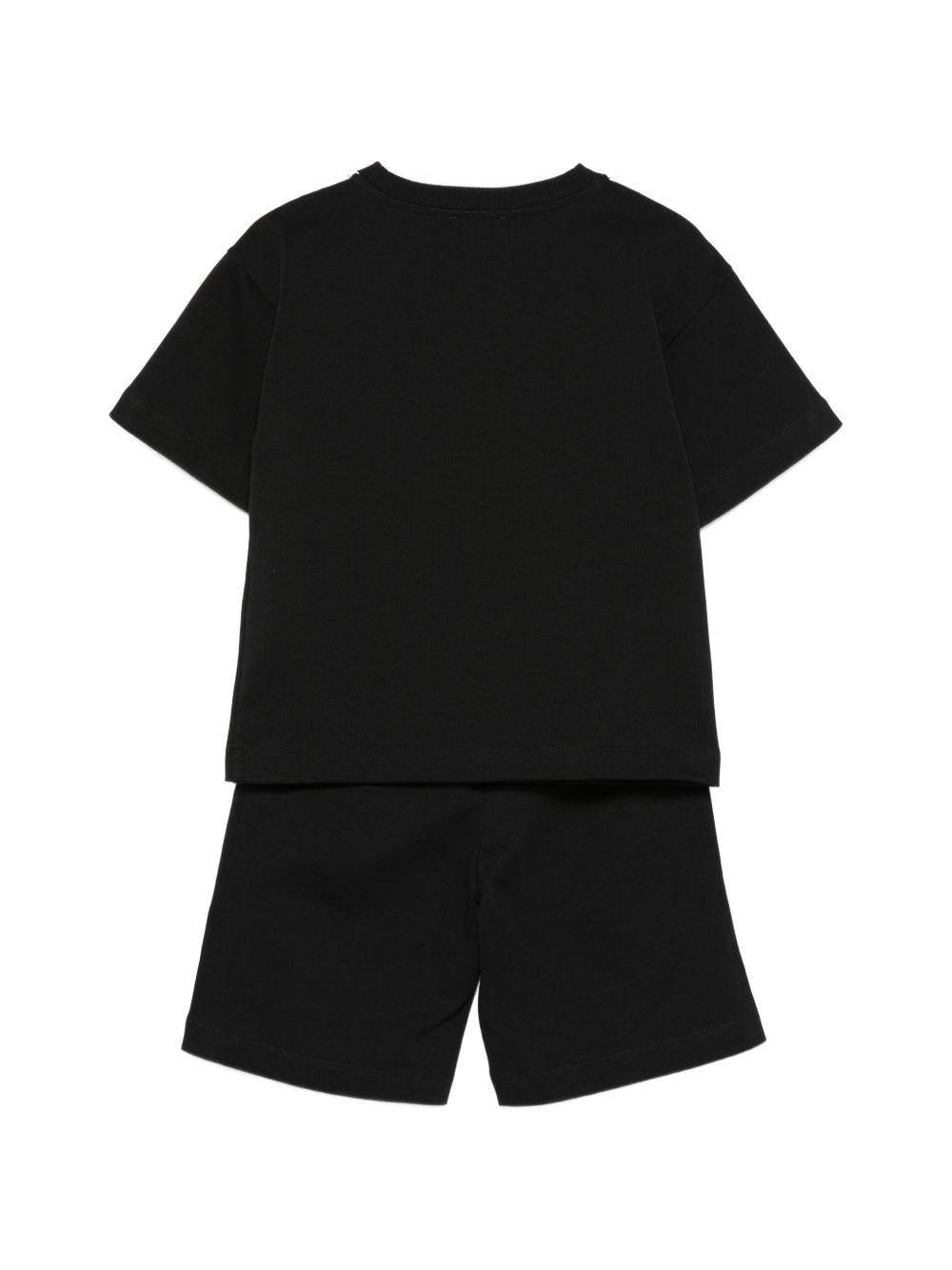 Completo per bambino Moschino Kids nero con dettagli a contrasto HUG00XLAA51 60100 MOSCHINO KIDS