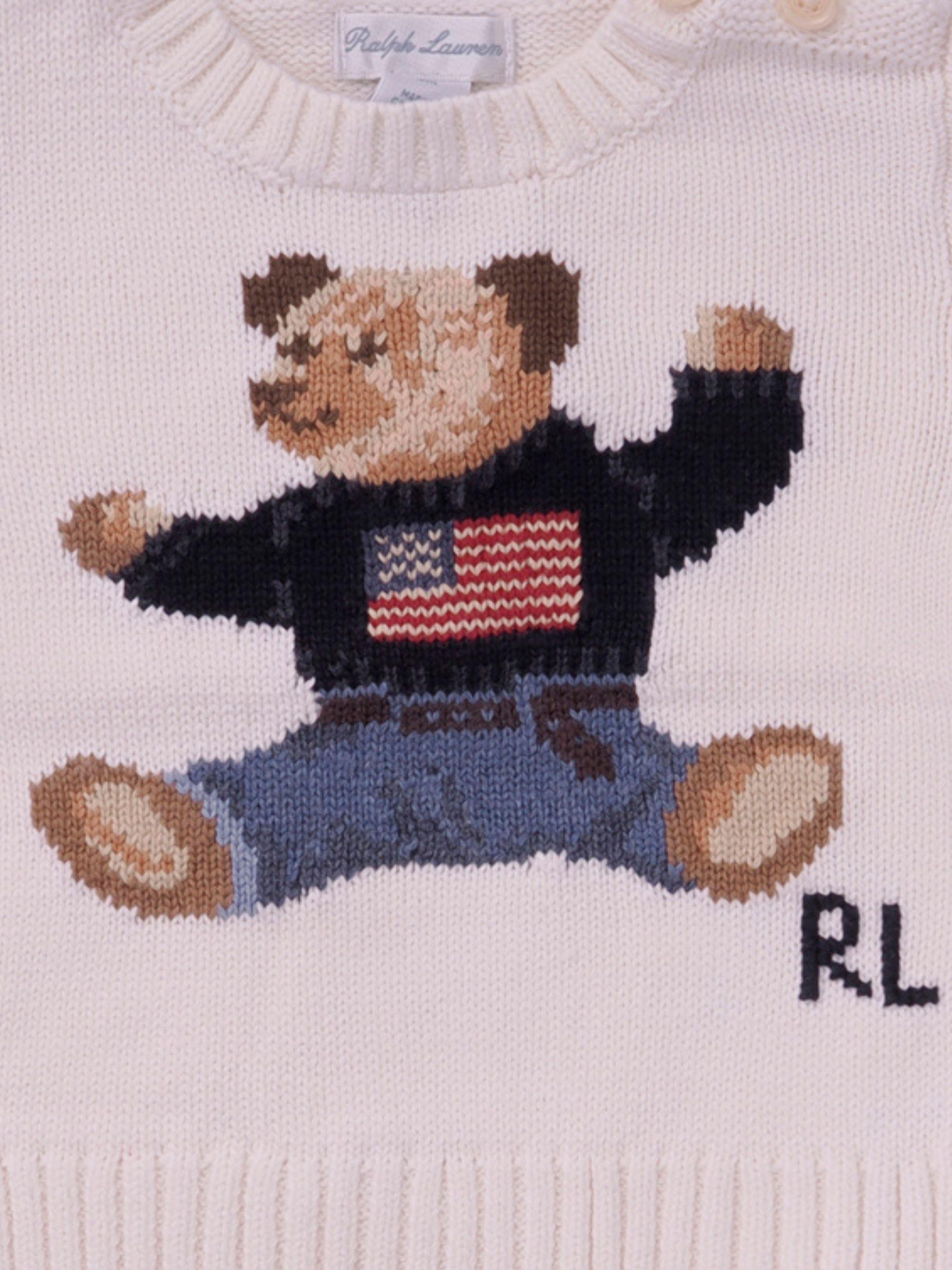 Maglione per neonato Polo Ralph Lauren Kids bianca con stampa grafica sul davanti<BR/> 320669571 003 Ralph Lauren kids