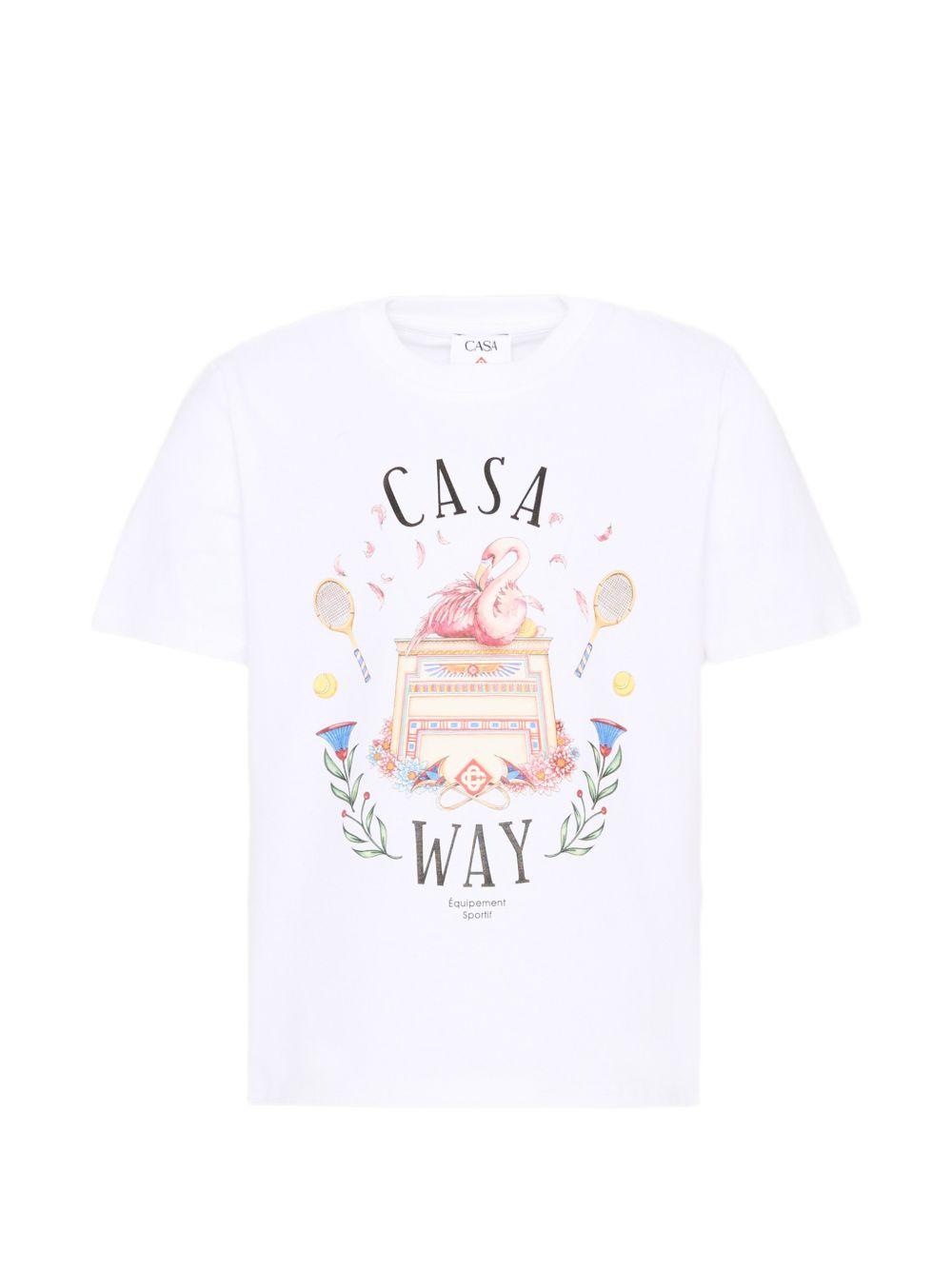 T-shirt per bambini Casablanca Kids bianca con stampa grafica KPF26JTS03805 CASAWAY CASABLANCA KIDS