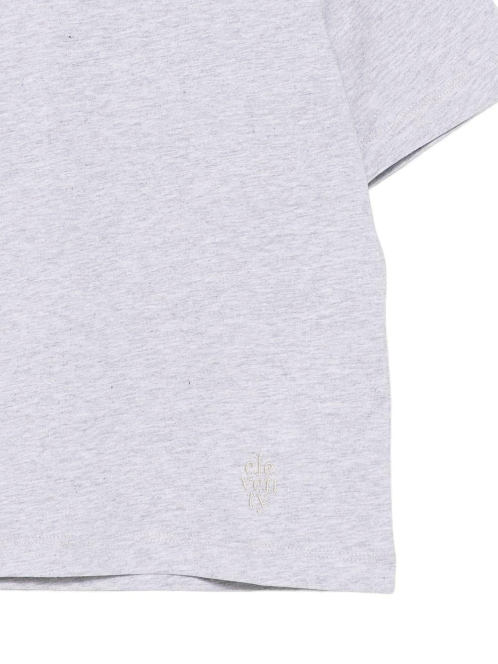 T-shirt per bambino Eleventy Kids grigia con girocollo a contrasto EZ8H11 Z3711 804 ELEVENTY KIDS