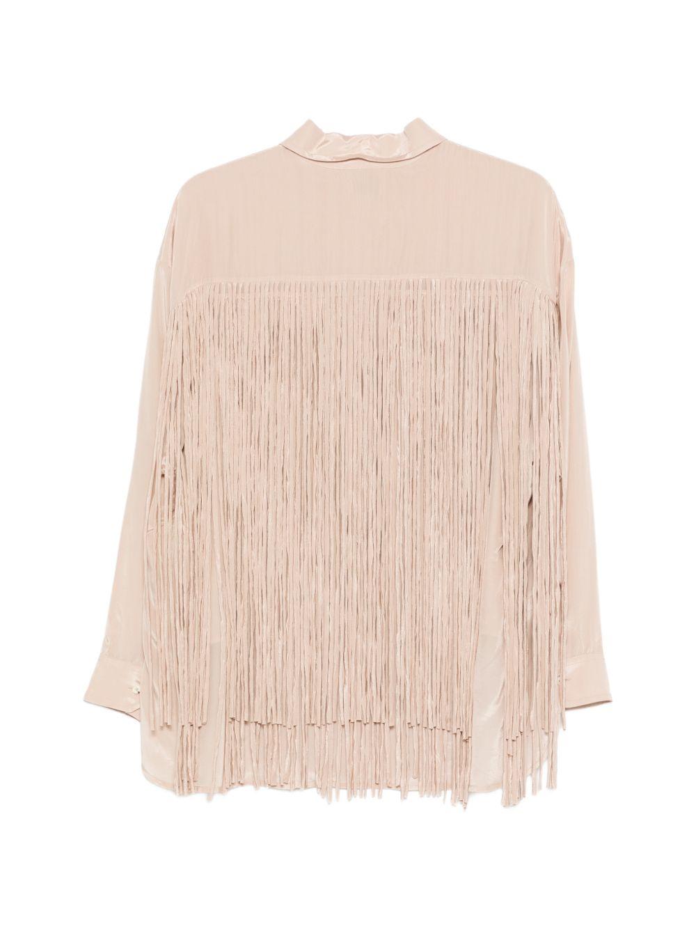 Camicia per donna Alysi beige con dettaglio frange 216202 P6026 CP ALYSI