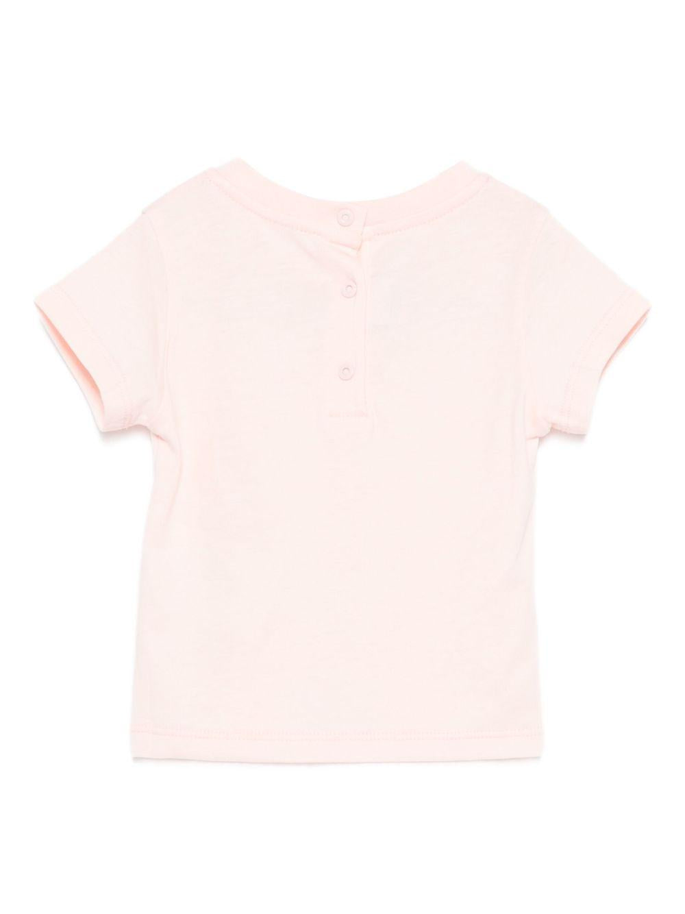 T-shirt per neonata Fendi Kids rosa con logo sul davanti BFI170 7AJ F0ZKY FENDI KIDS