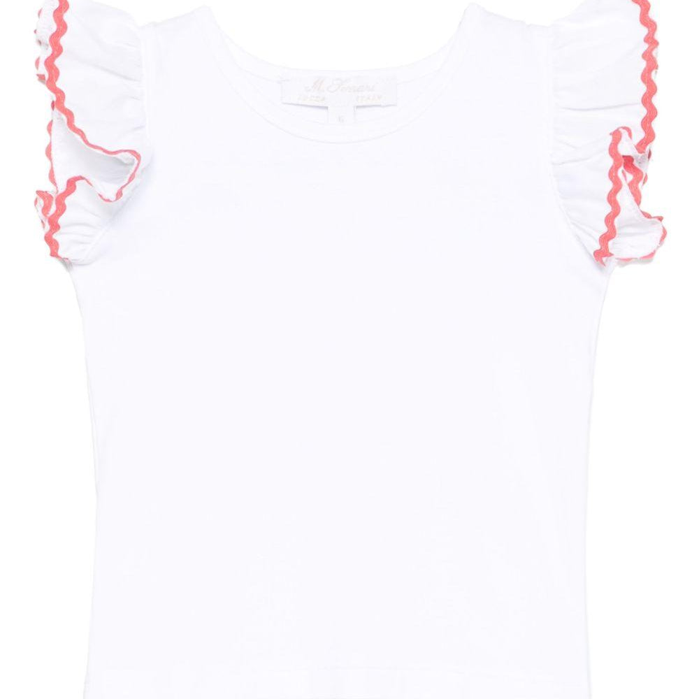 Top per neonata Mariella Ferrari bianco con dettaglio a smerlo TSC3 500 P012 MARIELLA FERRARI