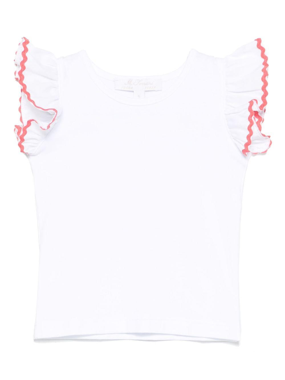 Top per neonata Mariella Ferrari bianco con dettaglio a smerlo TSC3 500 P012 MARIELLA FERRARI