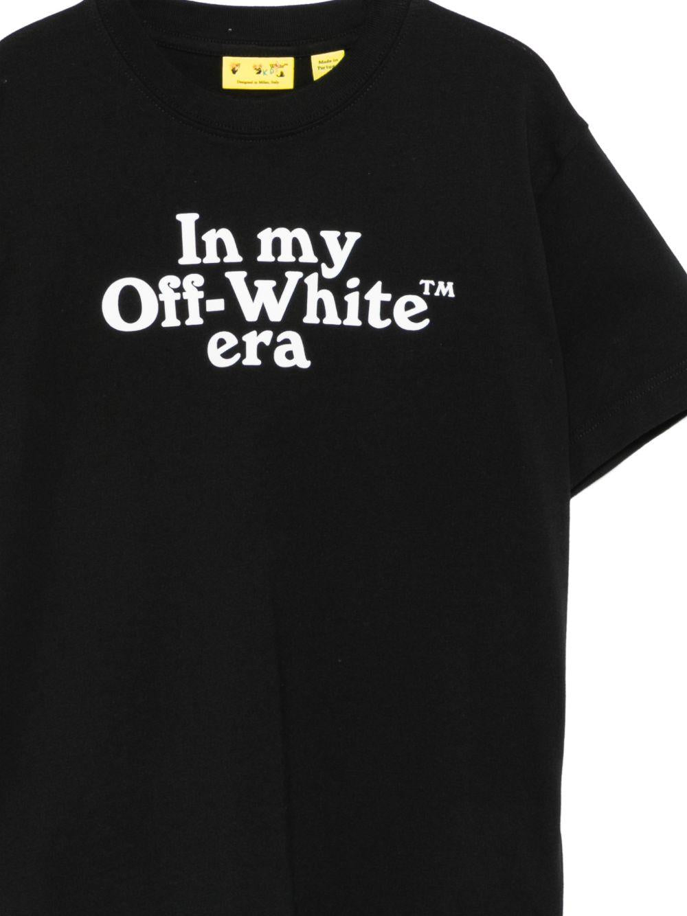 T-shirt per bambino Off-White Kids nera con stampa grafica 44BAA002S26J007 001 OFF WHITE KIDS