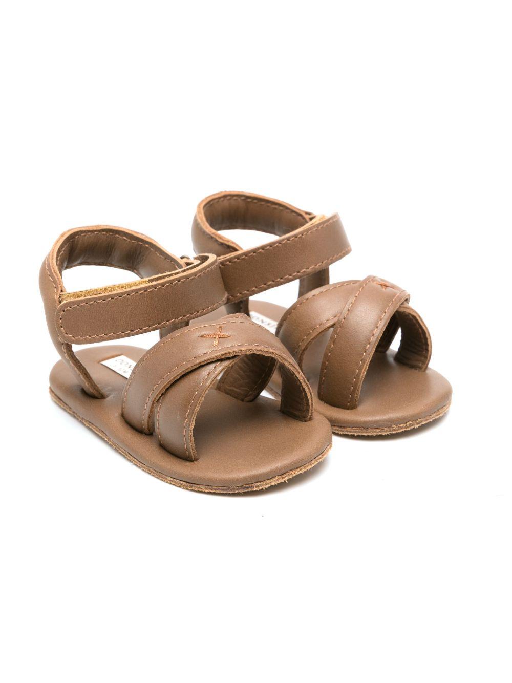 Sandali per neonato Donsje Tobi marrone con chiusura frontale a strappo 1035000 PU003 DONSJE KIDS