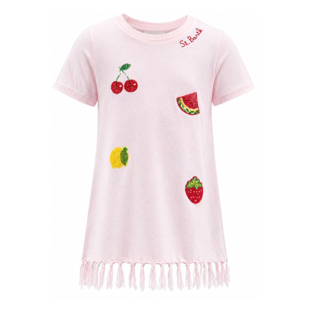 Abito per bambina MC2 Saint Barth Kids rosa con motivo frutta ABY0001 00284L MC2 ST. BARTH KIDS