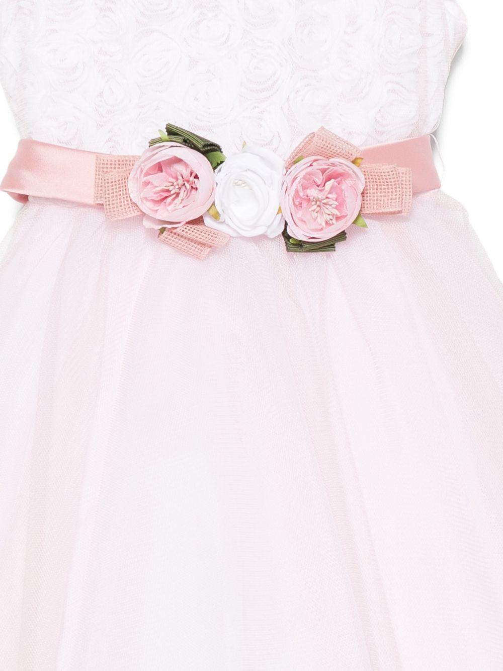 Abito per bambina Colorichiari Kids rosa con applicazioni floreali in vita FB108523 1807 1084 COLORICHIARI KIDS