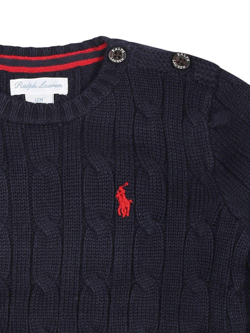 Maglione Polo Pony per neonato Polo Ralph Lauren Kids blu con maglia intrecciata 320702674 058 Ralph Lauren kids