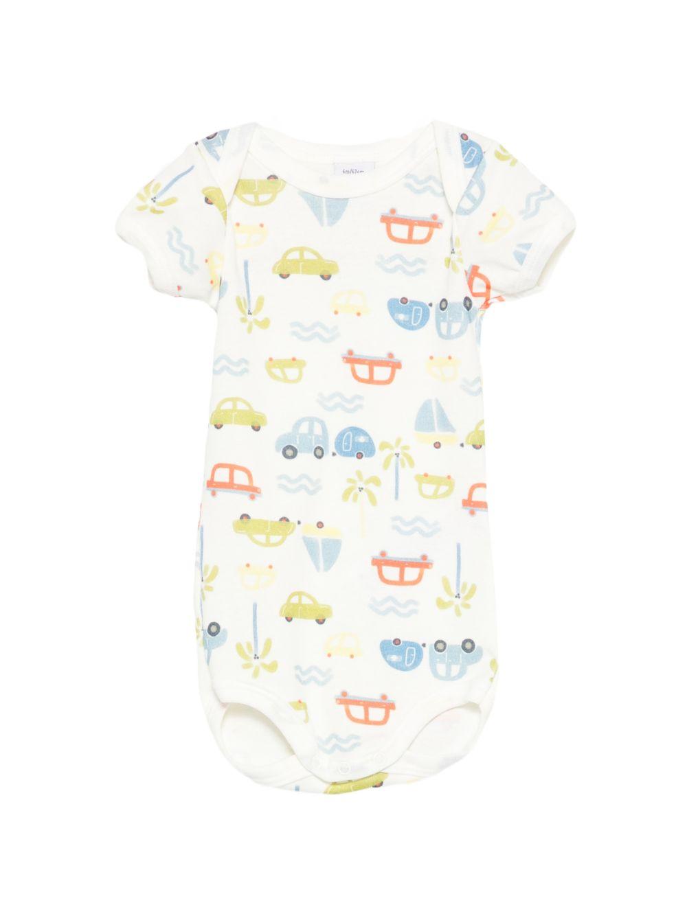 Set tre body Petit Bateau multicolore con scollo rotondo A0FQD 00 PETIT BATEAU
