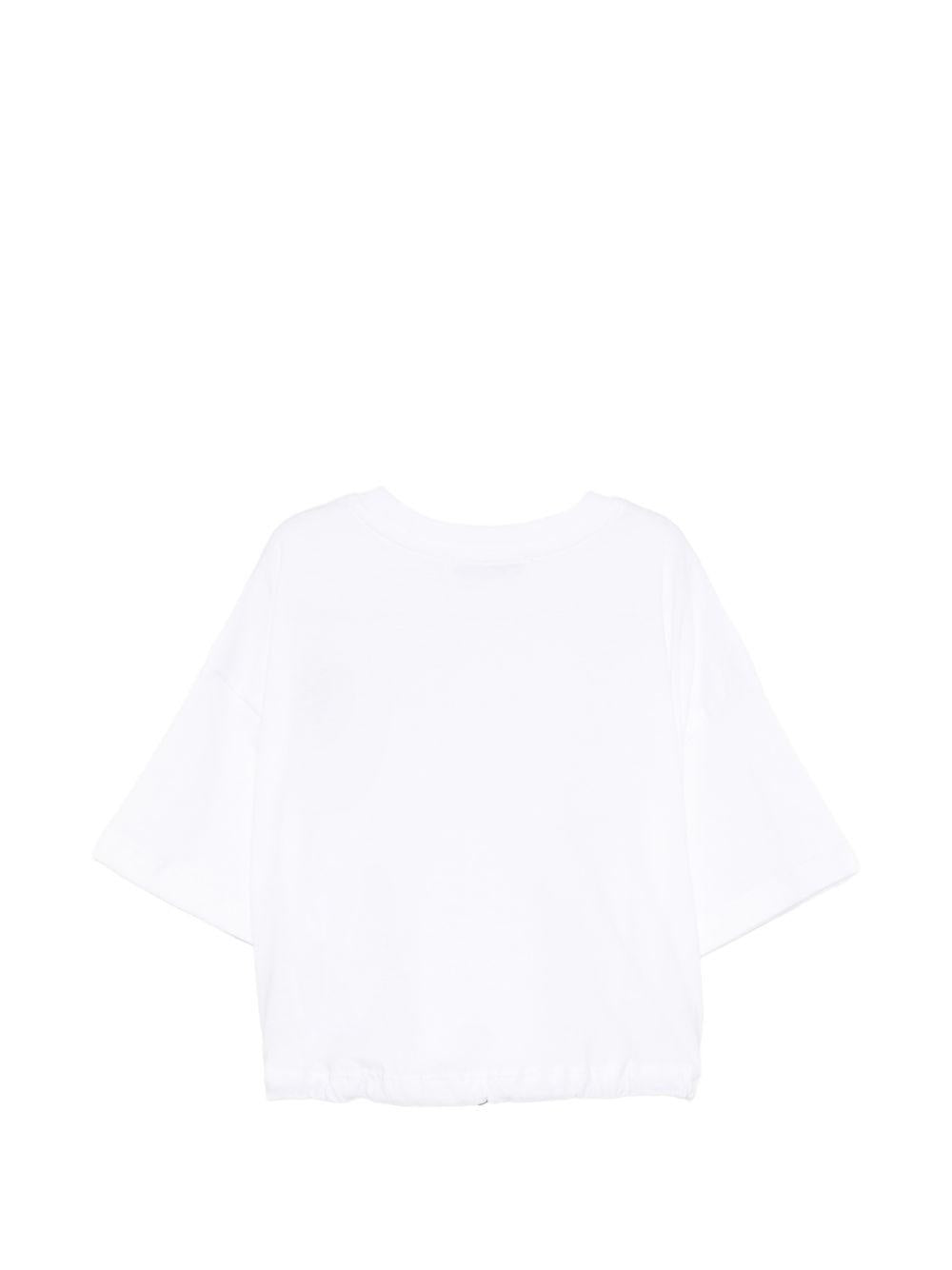 T-shirt per bambina MSGM Kids bianca con orlo con coulisse S6MSJGTH106 001 MSGM KIDS