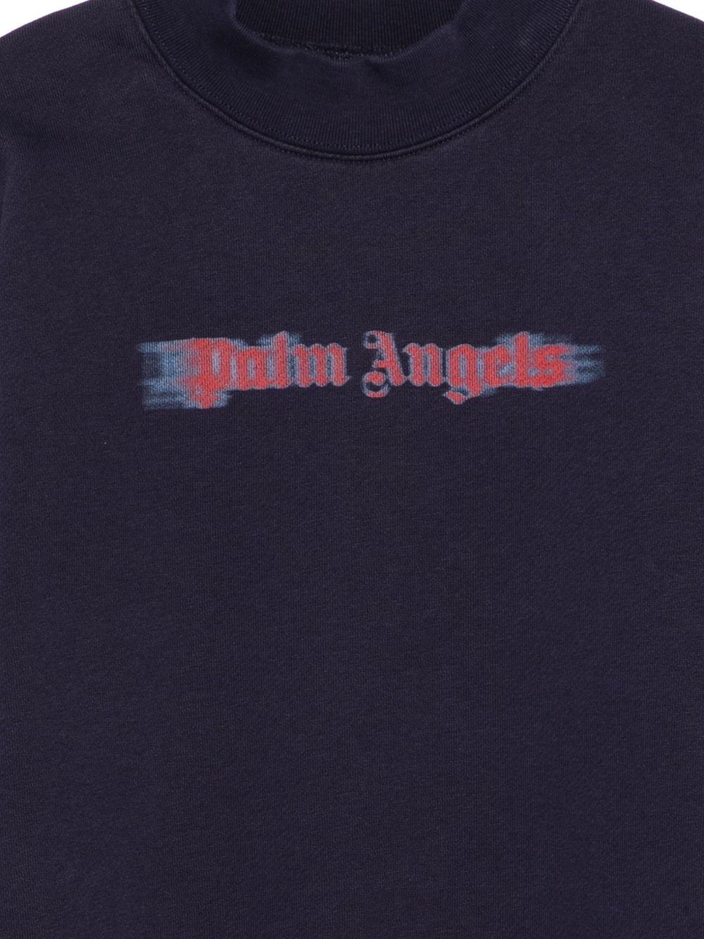 Felpa per bambino Palm Angels Kids blu con stampa con logo PBBA012F25FLE001 4625 PALM ANGELS KIDS