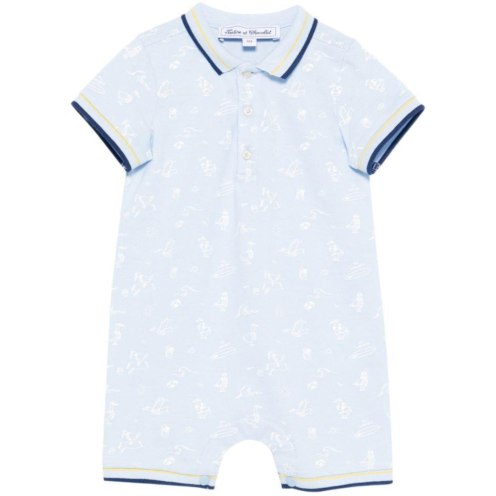 Tutina per neonato Tartine & Chocolat azzurro con stampa uccelli CC33011 44 TArtine & Chocolat KIDS