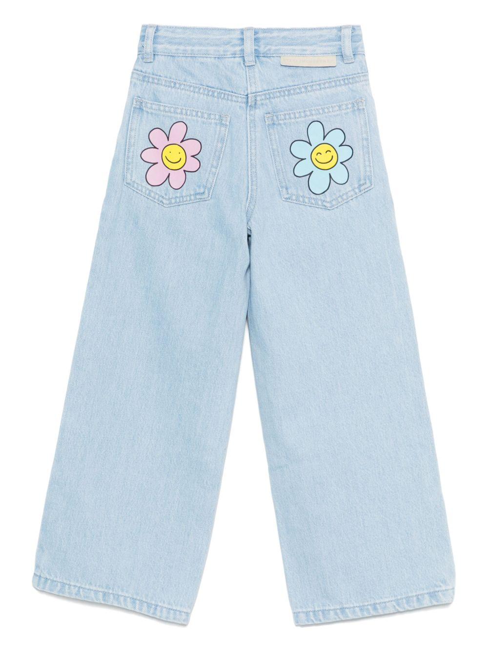 Jeans per bambina Stella McCartney Kids in denim con stampa floreale TX6A00 Z0746 606 STELLA McCARTNEY KIDS