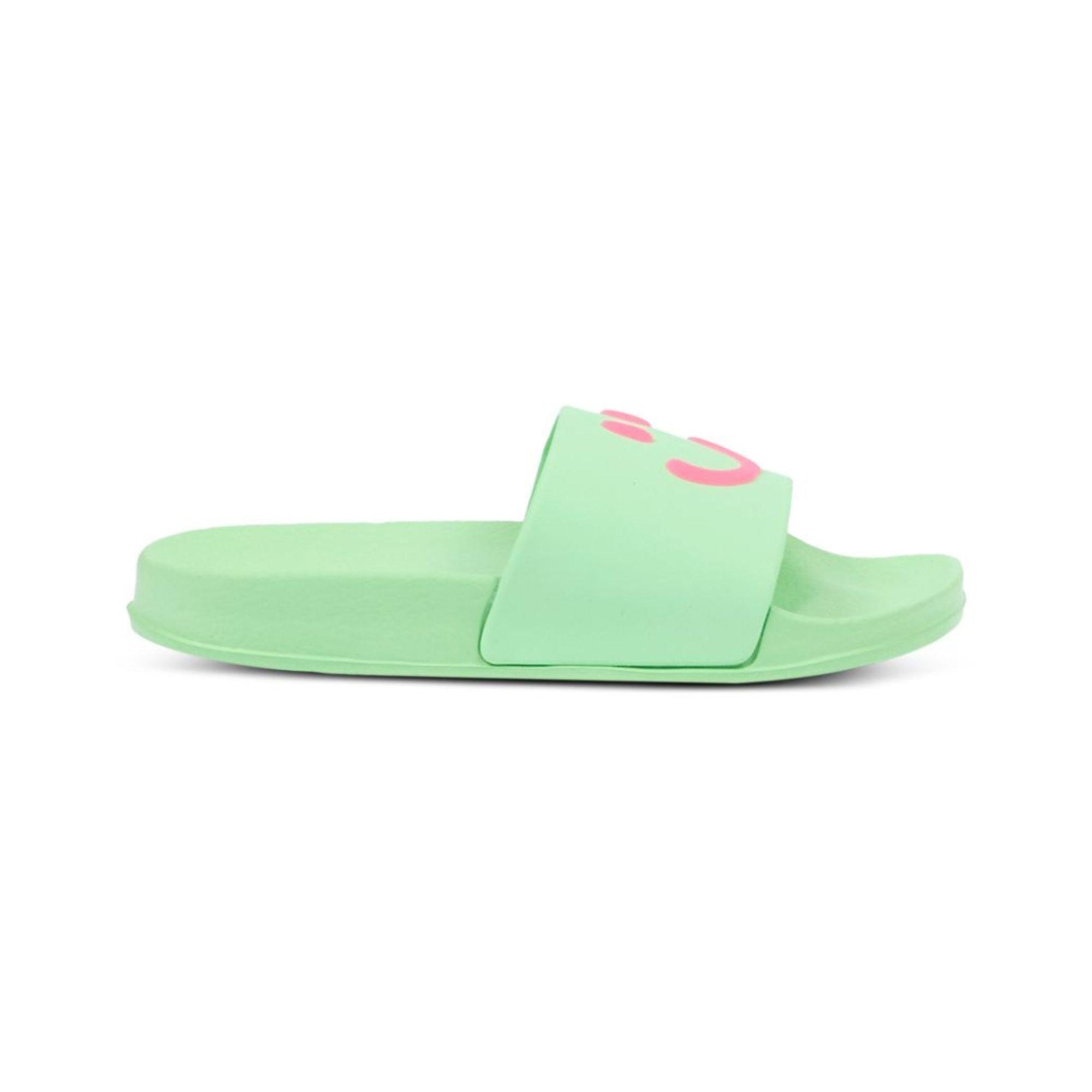 Sandali slides per bambina Molo verde con stampa smile 7S26U201 5610 MOLO KIDS