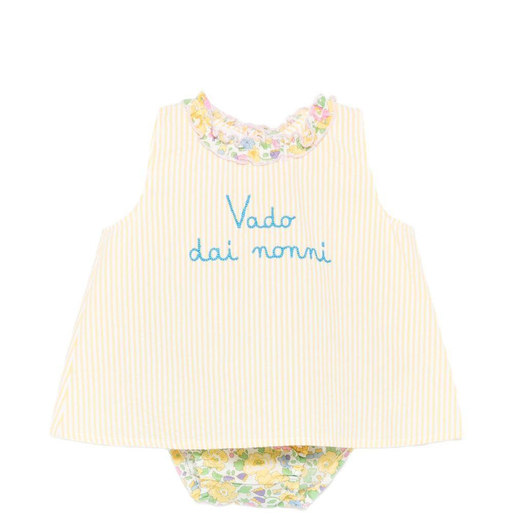Abito Abbie per neonata MC2 Saint Barth Kids giallo con fantasia floreale ABB0002 03259L MC2 ST. BARTH KIDS