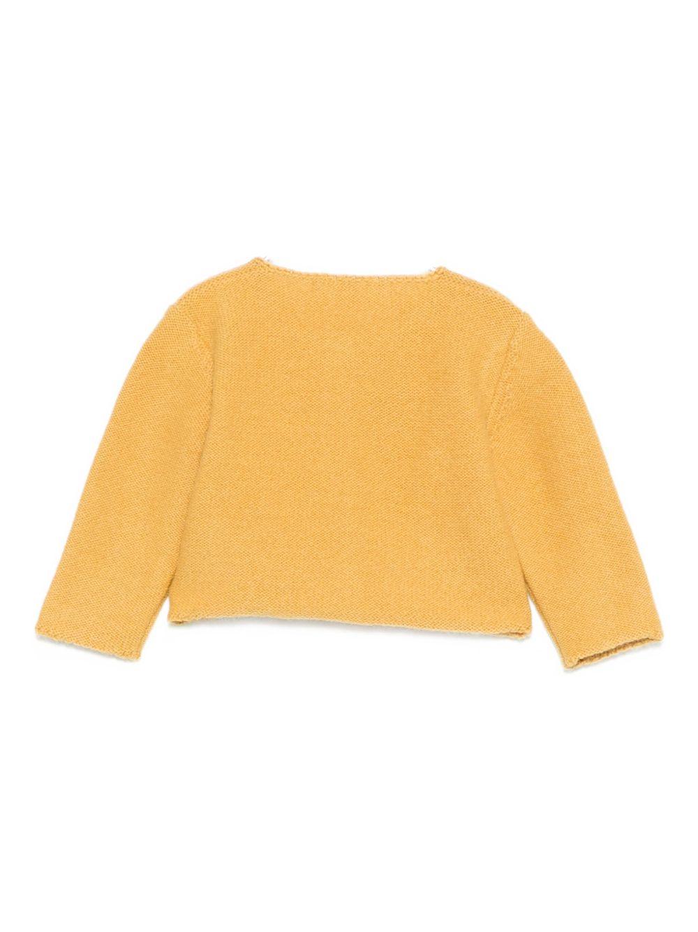 Cardigan per neonata Mariella Ferrari giallo con ricamo a fiori MGC3 154 MARIELLA FERRARI