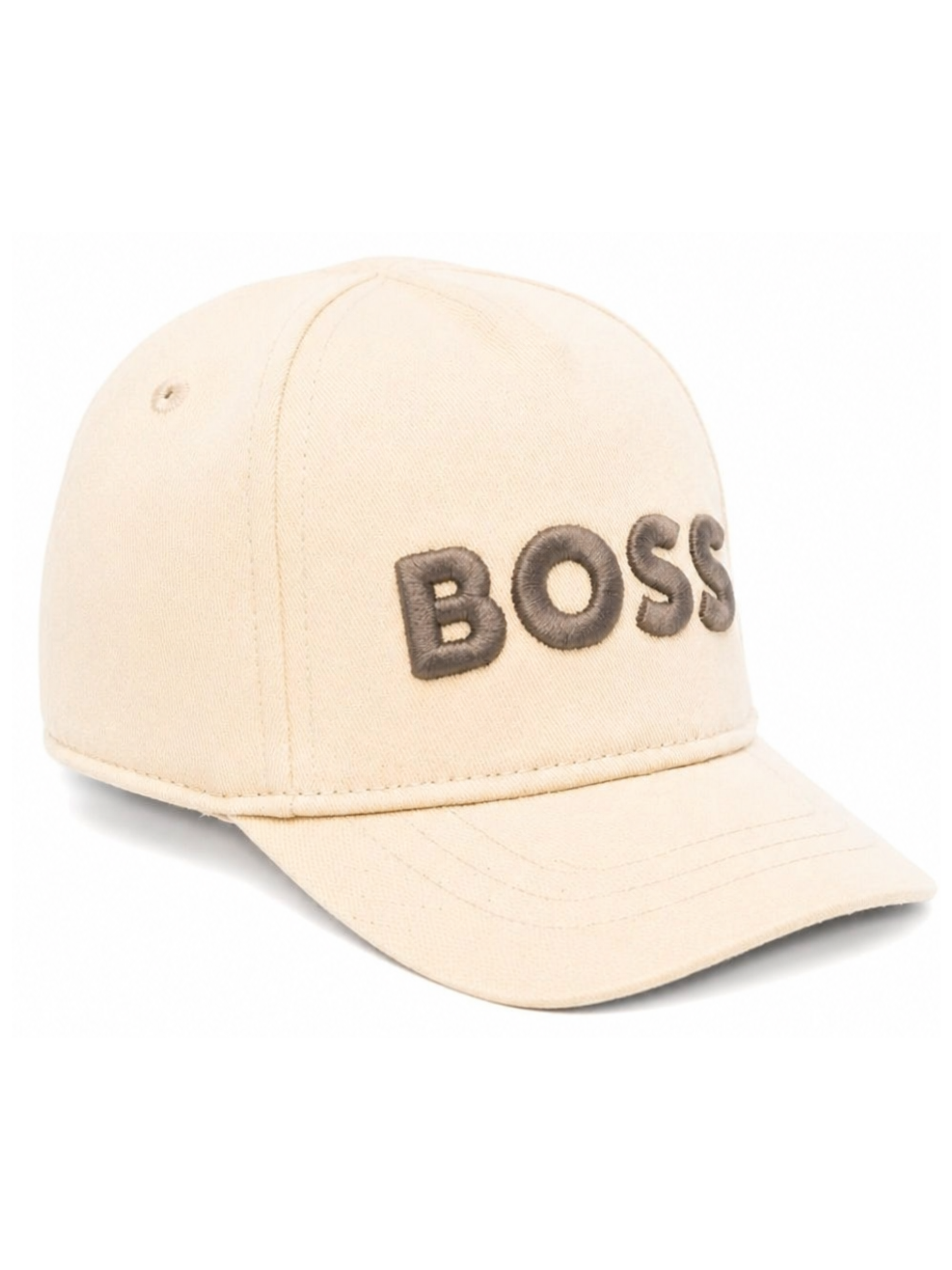 Cappello per neonato Boss Kids beige con logo sul davanti J53142 249 BOSS KIDS