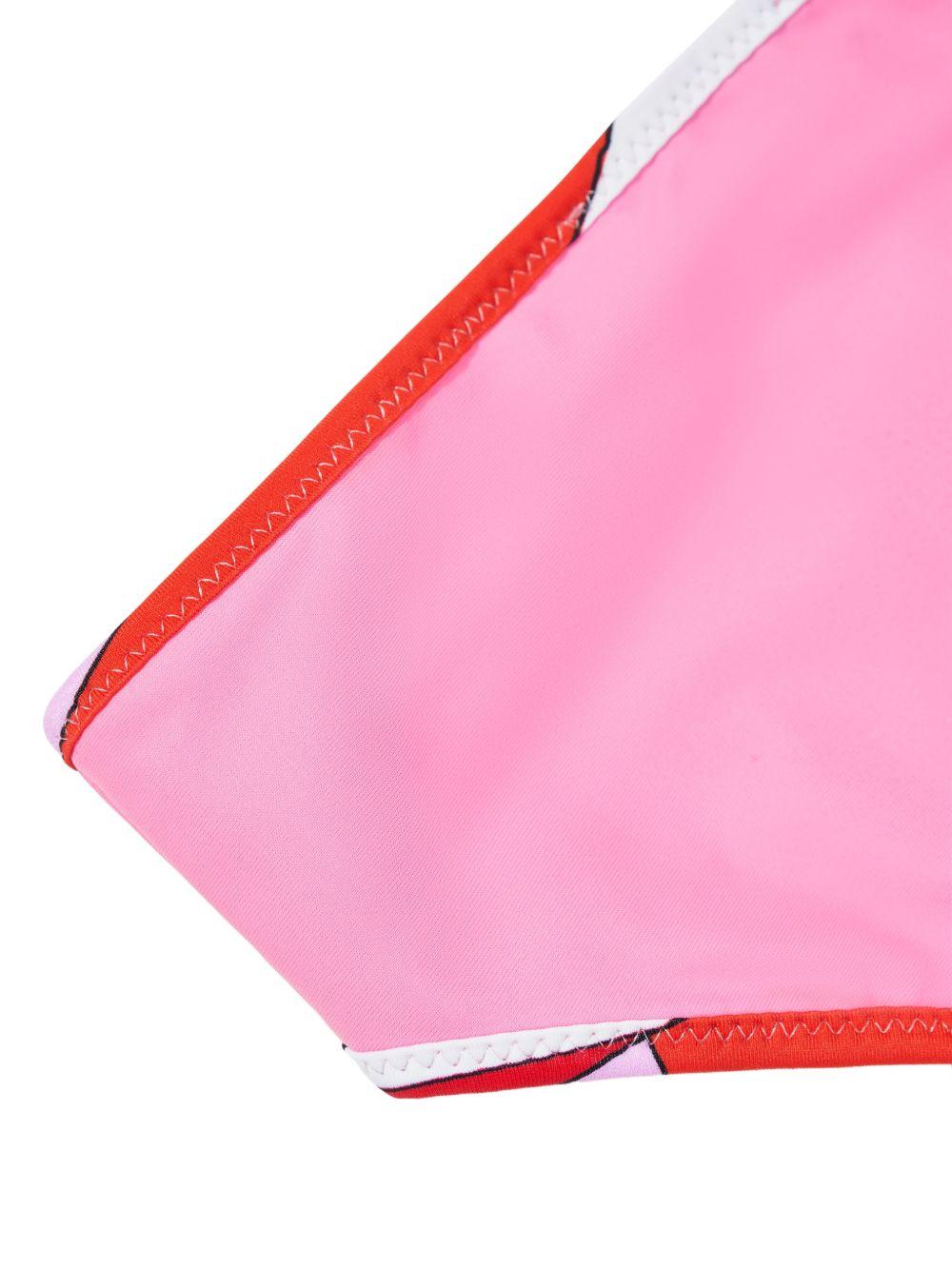 Costume per bambina Emilio Pucci Junior rosa con logo sul davanti PYCA39 Z0559 515 EMILIO PUCCI KIDS