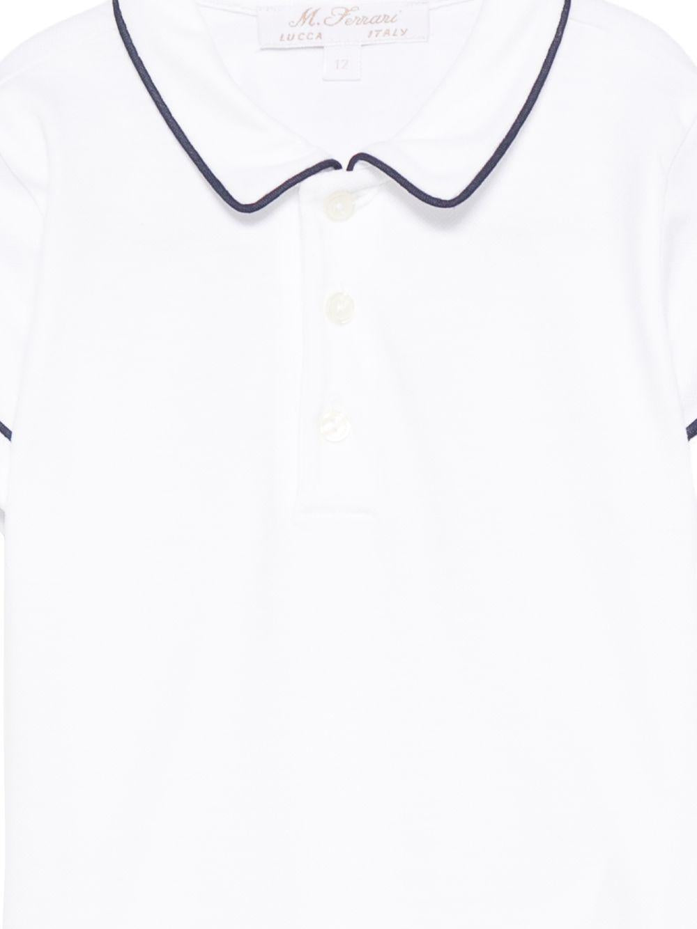 T-shirt per neonato Mariella Ferrari bianca con dettagli blu CAY23 BIANCO BLU MARIELLA FERRARI