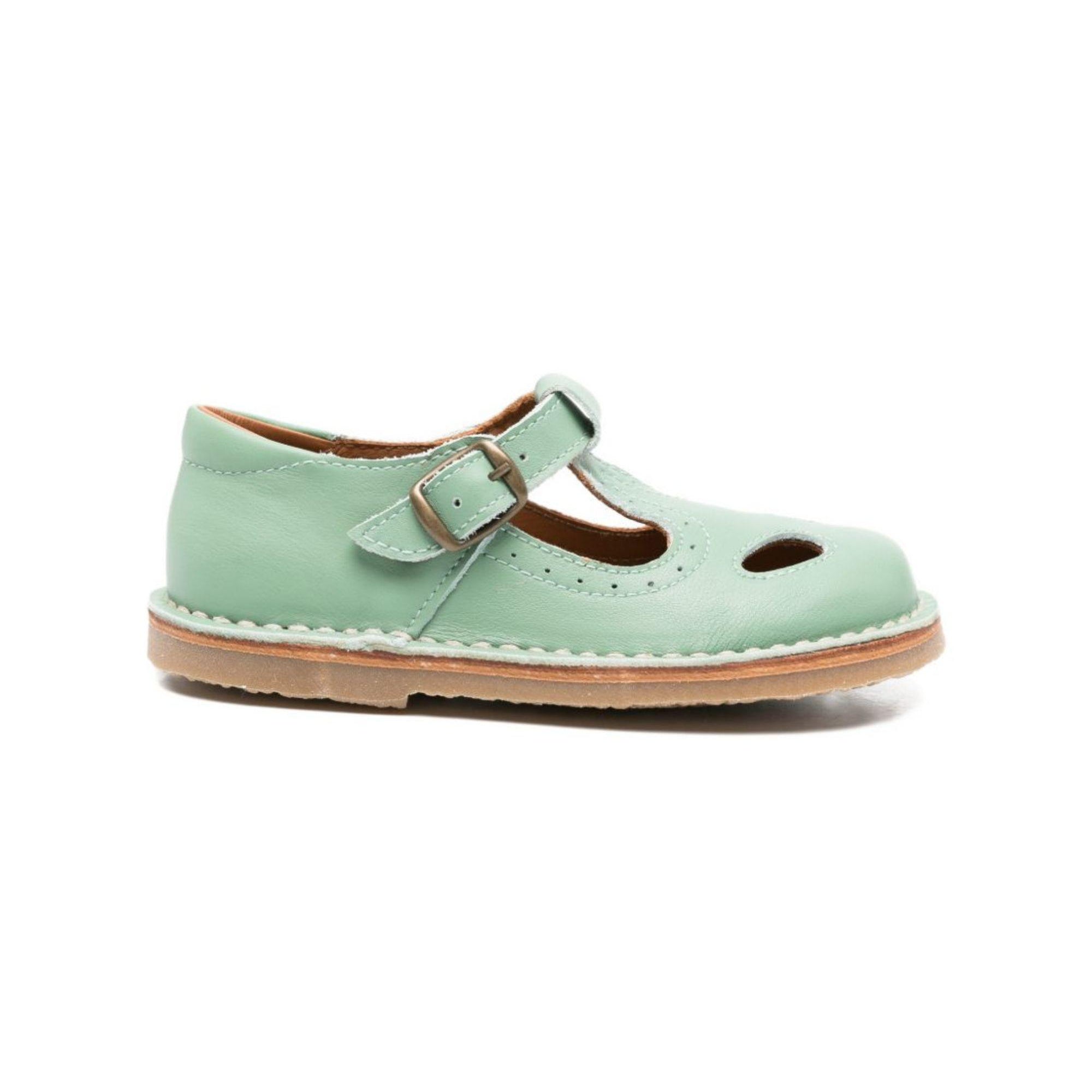 Scarpe eleganti per bambino Eli1957 verde con cinturino con fibbia 25028AN SALVIA Eli Kids