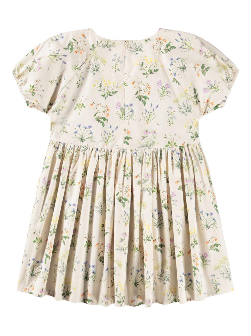 Abito Christen per bambina Molo beige con stampa a fiori 2S26E112 9541 MOLO KIDS