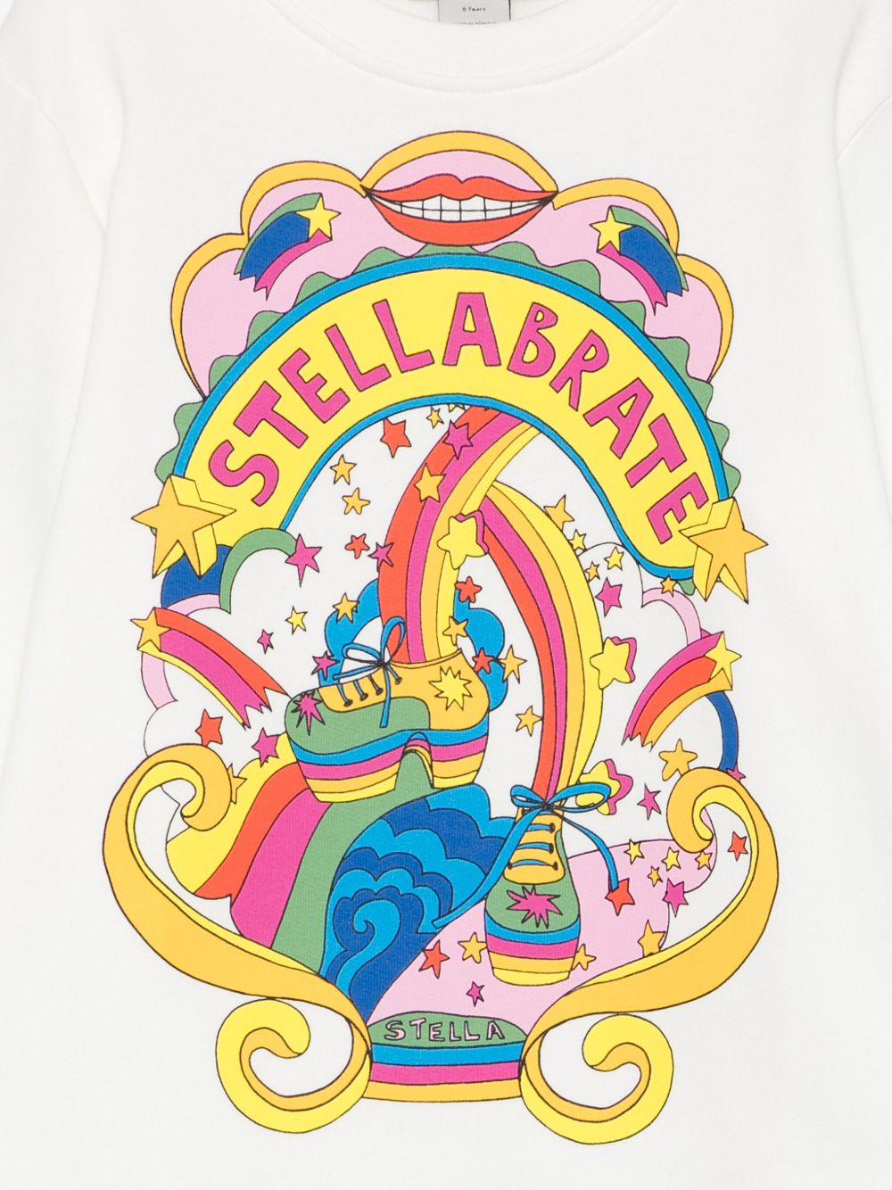 Felpa per bambina Stella McCartney Kids bianco con stampa Stellabrate TX4B50 Z0453 101 STELLA McCARTNEY KIDS