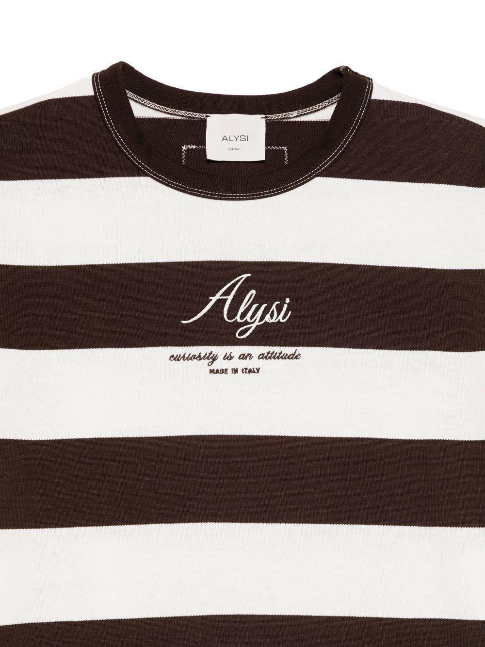 T-shirt per donna Alysi multicolor con design a righe 116412 P6050 CHOCO ALYSI