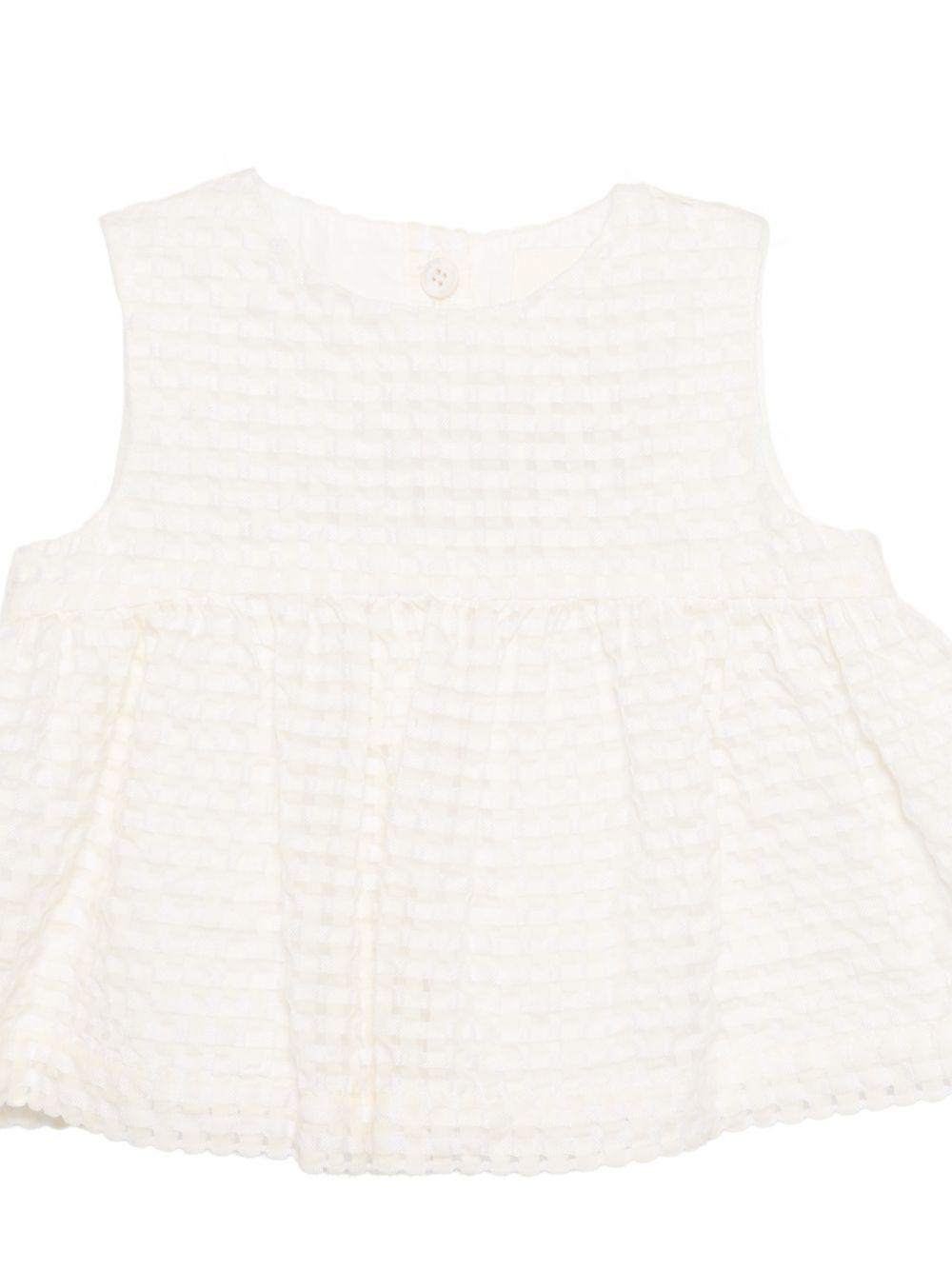 Top per neonata Simonetta bianco con orlo svasato SY5002 U0271 101AV SIMONETTA KIDS