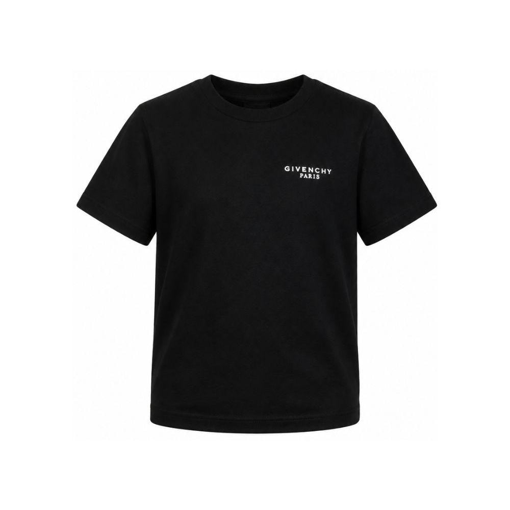 T-shirt per bambino Givenchy Kids nera con dettaglio logo sul petto H31280 09B GIVENCHY KIDS