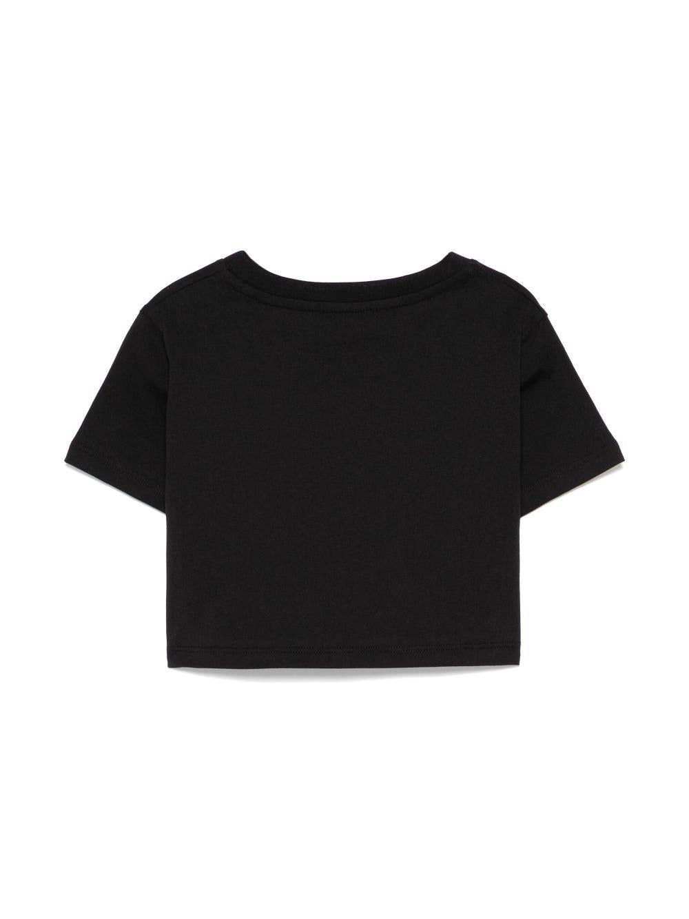 T-shirt con applicazione per bambina Balmain Kids nero con orlo dritto BW8A61 Z0082 930BC BALMAIN KIDS