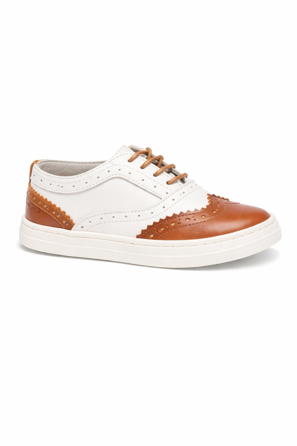 Brogues in pelle per bambino BabyWalker bianco con dettaglio traforato PB5275 WHITE/CAMEL BABYWALKER KIDS