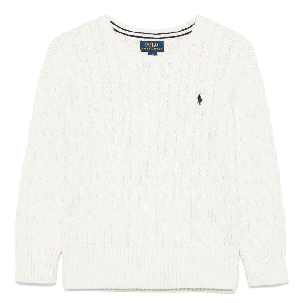Maglione per bambino POLO RALPH LAUREN KIDS bianco a maglia intrecciata 322702674 024 Ralph Lauren kids