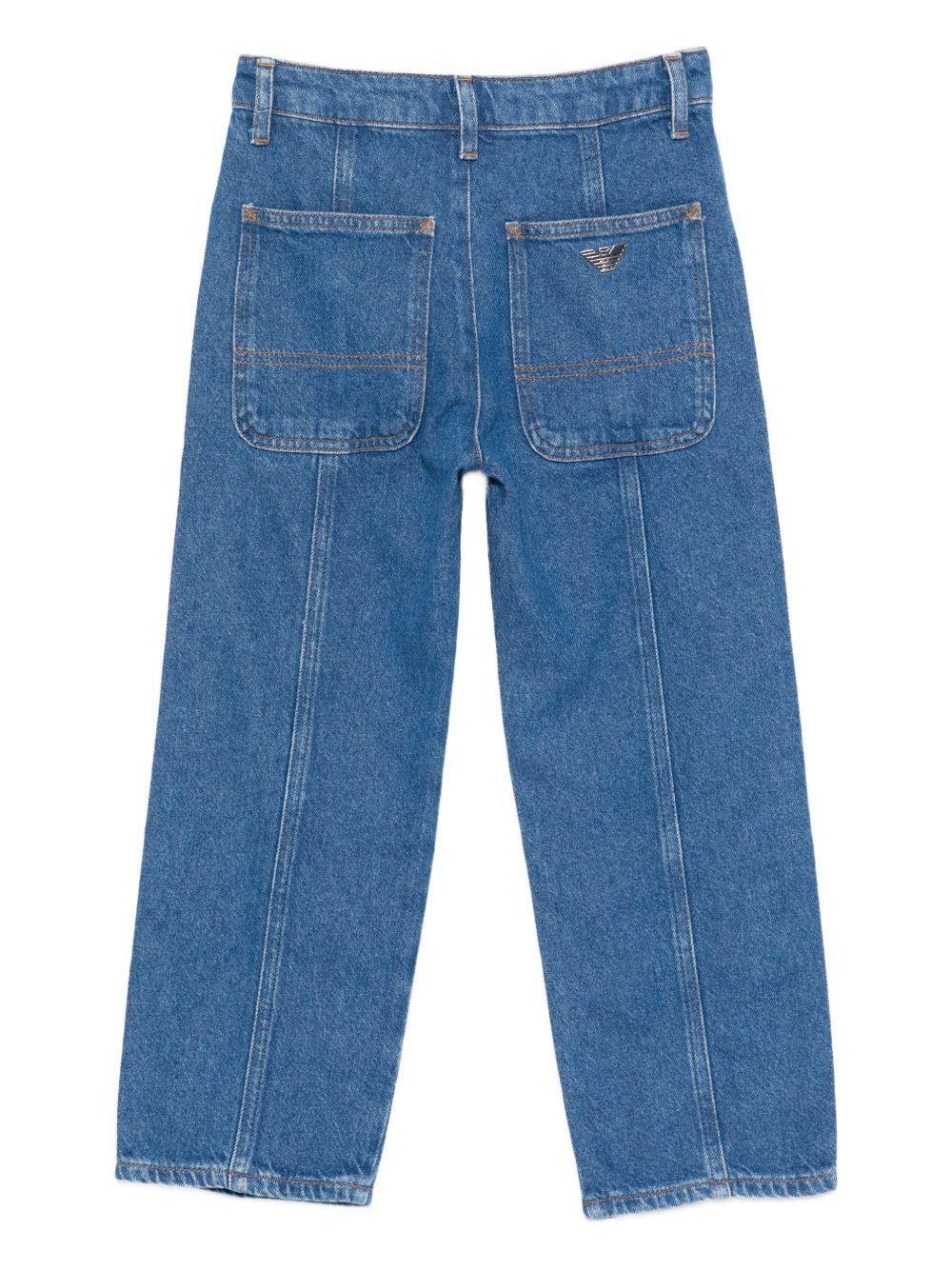 Pantaloni per bambino Emporio Armani Kids denim con passanti EB000935 AF21778 MB002 EMPORIO ARMANI KIDS